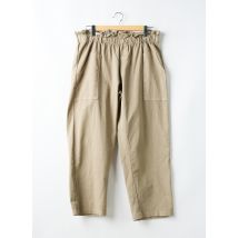 PIMENT ROUGE - Pantalon droit beige en coton - Femme - Taille 44 - Modz
