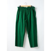 PIMENT ROUGE - Pantalon droit vert en coton - Femme - Taille 44 - Modz