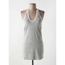 SUPERDRY - Robe courte gris en coton - Femme - Taille 42 - Modz