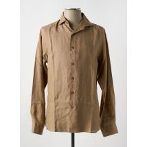 DSTREZZED - Chemise manches longues marron en lin - Homme - Taille XL - Modz