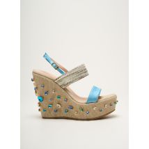 EDDICUOMO - Sandales/Nu pieds bleu en textile - Femme - Taille 40 - Modz