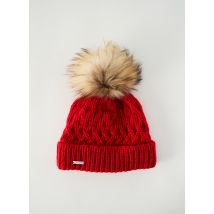 SEEBERGER - Bonnet rouge en acrylique - Femme - Taille TU - Modz