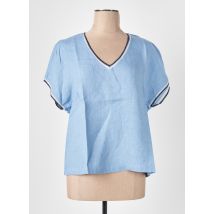 LE BOUDOIR D'EDOUARD - T-shirt bleu en lin - Femme - Taille 38 - Modz
