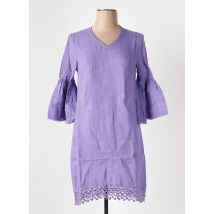 LE BOUDOIR D'EDOUARD - Robe mi-longue violet en lin - Femme - Taille 36 - Modz