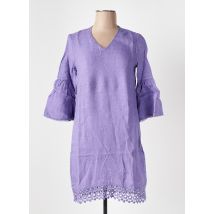 LE BOUDOIR D'EDOUARD - Robe mi-longue violet en lin - Femme - Taille 36 - Modz
