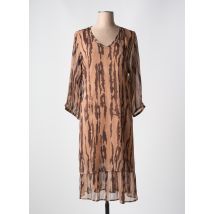 ZHENZI - Robe mi-longue marron en polyester - Femme - Taille 50 - Modz