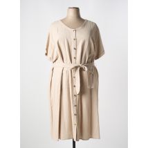 ZHENZI - Robe mi-longue beige en coton - Femme - Taille 52 - Modz