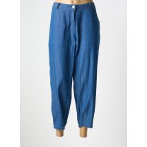 ZHENZI - Pantalon 7/8 bleu en coton - Femme - Taille 42 - Modz