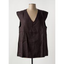 LE BOUDOIR D'EDOUARD - Blouse marron en lin - Femme - Taille 44 - Modz