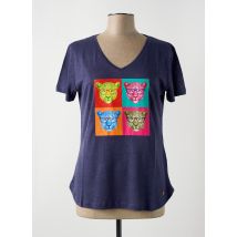LE BOUDOIR D'EDOUARD - T-shirt bleu en lin - Femme - Taille 40 - Modz