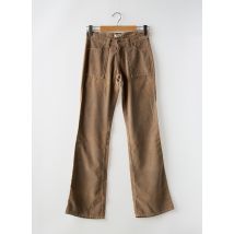 GALLICE - Pantalon droit marron en coton - Femme - Taille 36 - Modz