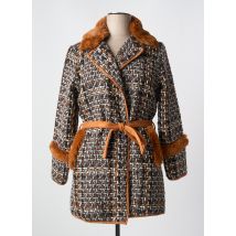 LESLIE - Manteau long marron en acrylique - Femme - Taille 46 - Modz