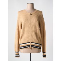 CAROLINE BISS - Gilet manches longues beige en coton - Femme - Taille 36 - Modz