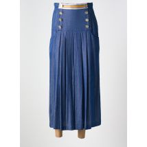 POUPEE CHIC - Jupe mi-longue bleu en tencel - Femme - Taille 36 - Modz