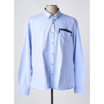 CAP 10 TEN - Chemise manches longues bleu en coton - Homme - Taille XXL - Modz