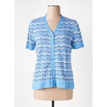 THEL ELEGANCE - Gilet manches courtes bleu en acrylique - Femme - Taille 34 - Modz