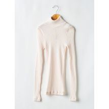 LISANZA - Pull col roulé beige en laine - Femme - Taille 40 - Modz