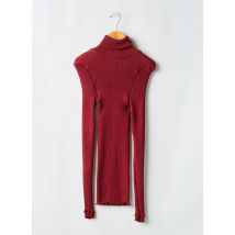 LISANZA - Pull col roulé rouge en laine - Femme - Taille 38 - Modz
