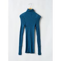 LISANZA - Pull col roulé bleu en laine - Femme - Taille 38 - Modz