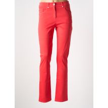 PAUSE CAFE - Pantalon slim rouge en coton - Femme - Taille 40 - Modz