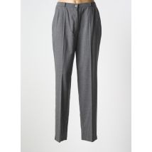 HUCKE WOMAN - Pantalon droit gris en laine vierge - Femme - Taille 46 - Modz