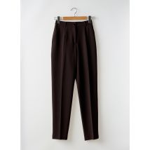 PAUSE CAFE - Pantalon slim marron en polyester - Femme - Taille 38 - Modz