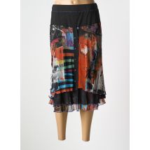 QUATRE VINGT JOURS - Jupe mi-longue noir en polyester - Femme - Taille 48 - Modz