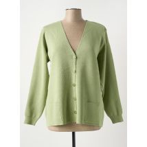 DUGER - Gilet manches longues vert en merinos - Femme - Taille 42 - Modz