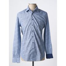 IZAC - Chemise manches longues bleu en coton - Homme - Taille S - Modz