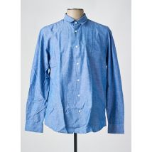 EDEN PARK - Chemise manches longues bleu en coton - Homme - Taille XXL - Modz