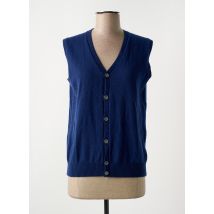 COMPAGNIA DEL CACHEMIRE - Gilet sans manche bleu en laine - Femme - Taille 46 - Modz
