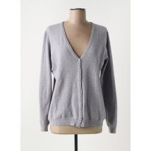 REAL CASHMERE - Gilet manches longues gris en laine vierge - Femme - Taille 44 - Modz