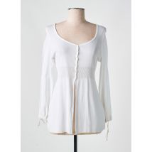 LISANZA - Gilet manches longues blanc en coton - Femme - Taille 44 - Modz