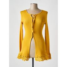 LISANZA - Gilet manches longues jaune en laine - Femme - Taille 44 - Modz