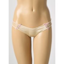 COTTON CLUB - Tanga beige en soie - Femme - Taille 38 - Modz