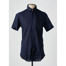 CAMBERABERO - Chemise manches courtes bleu en lin - Homme - Taille M - Modz