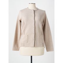 I.ODENA - Gilet manches longues beige en merinos - Femme - Taille 38 - Modz
