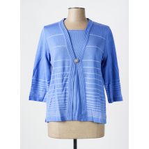 HENRY & JULIETTE - Twin-set bleu en acrylique - Femme - Taille 42 - Modz