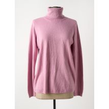 CASHMERE FEELING - Pull col roulé rose en acrylique - Femme - Taille 42 - Modz