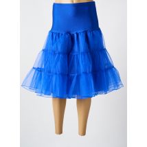 FOREVER FIFTIES - Jupe mi-longue bleu en nylon - Femme - Taille 36 - Modz