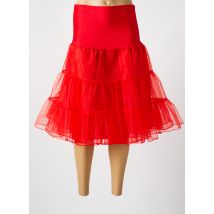 FOREVER FIFTIES - Jupe mi-longue rouge en nylon - Femme - Taille 36 - Modz