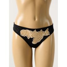 COTTON CLUB - Tanga noir en nylon - Femme - Taille 40 - Modz