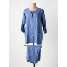 LIONELLA - Ensemble pantalon bleu en lin - Femme - Taille 48 - Modz