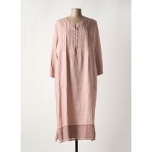 LIONELLA - Robe longue rose en lin - Femme - Taille 48 - Modz