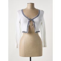 LISANZA - Gilet manches longues blanc en coton - Femme - Taille 44 - Modz