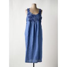 LIONELLA - Robe longue bleu en lin - Femme - Taille 48 - Modz
