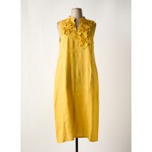 LIONELLA - Robe longue jaune en lin - Femme - Taille 48 - Modz