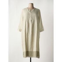 LIONELLA - Robe mi-longue vert en lin - Femme - Taille 48 - Modz