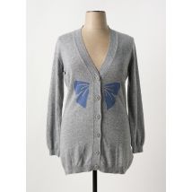 PEPITA - Gilet manches longues gris en laine - Femme - Taille 48 - Modz