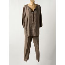 LIONELLA - Ensemble pantalon marron en lin - Femme - Taille 44 - Modz
